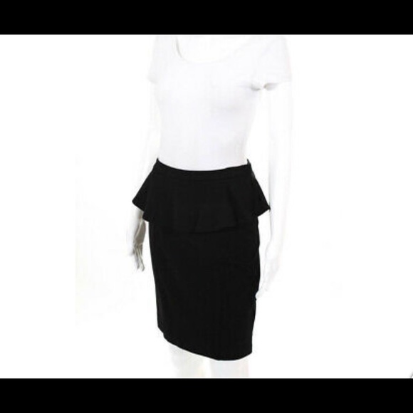 Yoana Baraschi peplum ruffle black skirt sz L - Picture 2 of 9